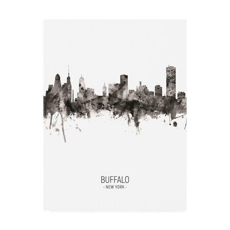 Trademark Fine Art Michael Tompsett 'Buffalo New York Skyline Portrait II' Canvas Art, 14x19 MT03140-C1419GG